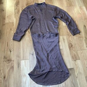 Haider Ackermann Mauve Button-Up Shirt dress, pockets, blousy 34